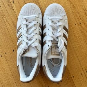 Women’s Rose Gold Adidas Superstars